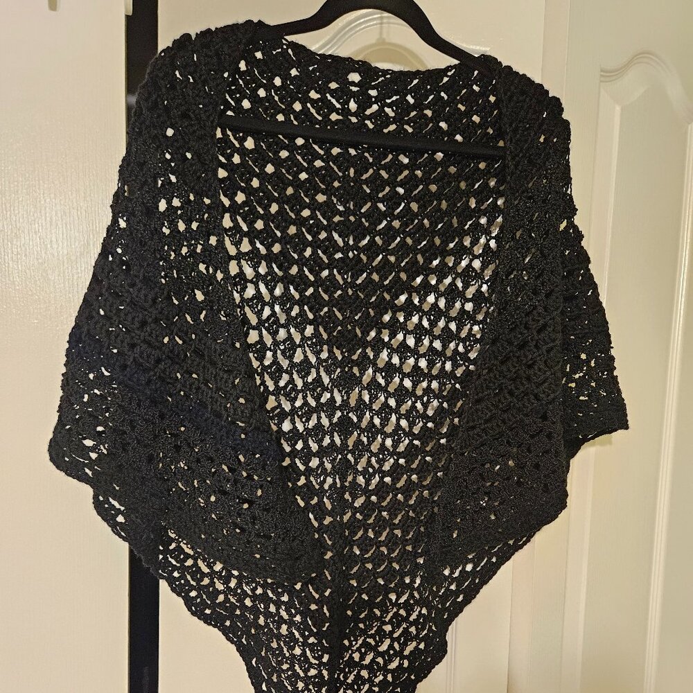 Shawl Handmade Black 60 x 50 inches